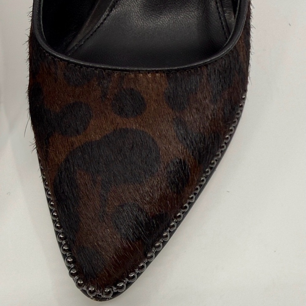 Coach Leopard-Print Pointed Toe Pumps - Black/Brown